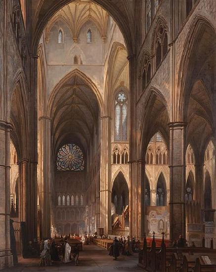 Victor-Jules Genisson Interior of Westminster Abbey oil painting picture